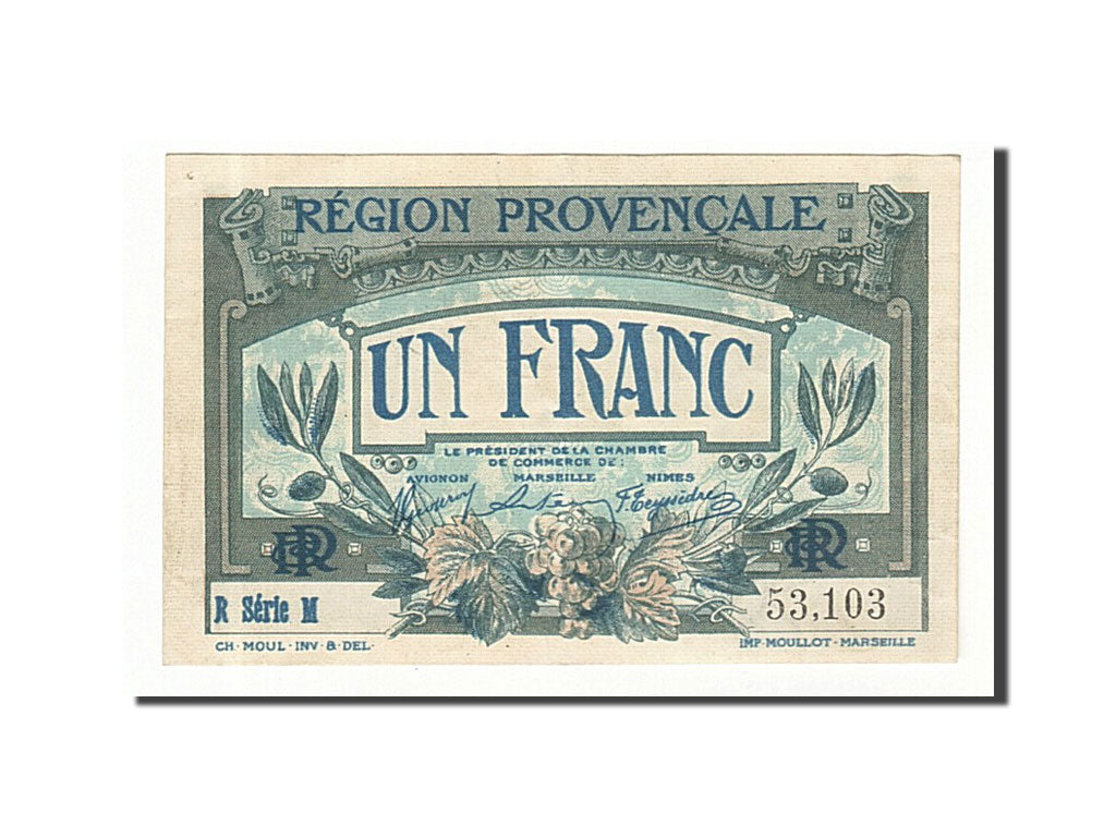 France, Marseille, 1 Franc, AU(55-58), Pirot:102-8
