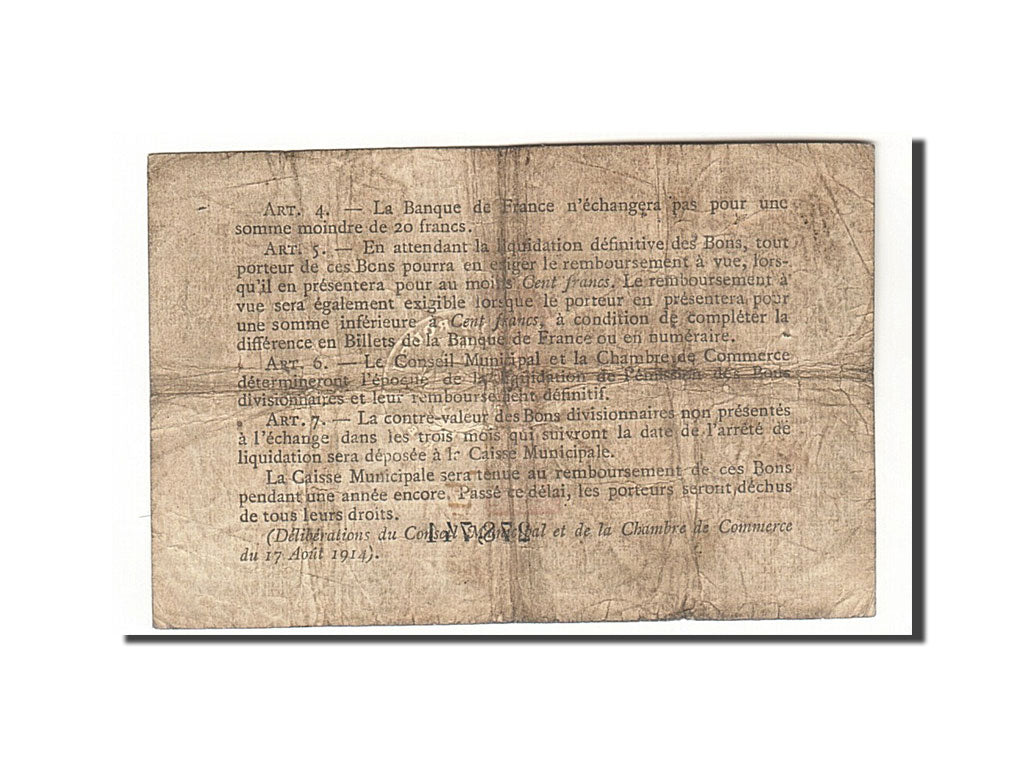 France, Rouen, 1 Franc, 1917, VF(20-25), Pirot:110-30