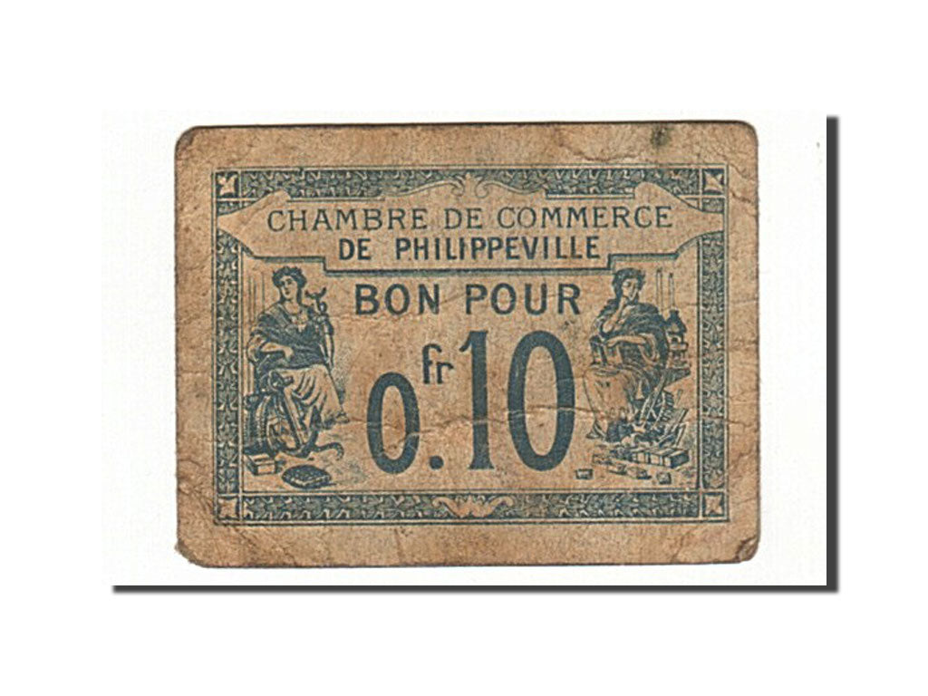 Algeria, Philippeville, 10 Centimes, 1915, 1915-10-07, VF(30-35), Pirot:142-13