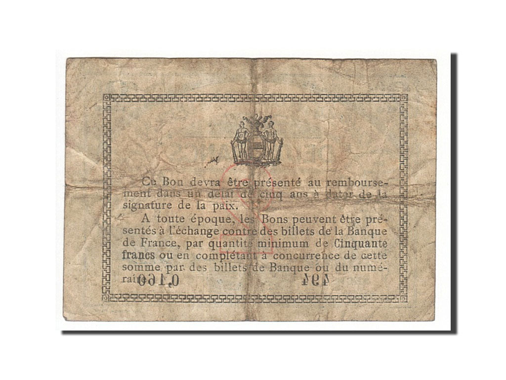 France, Béthune, 2 Francs, 1916, VF(30-35), Pirot:26-19