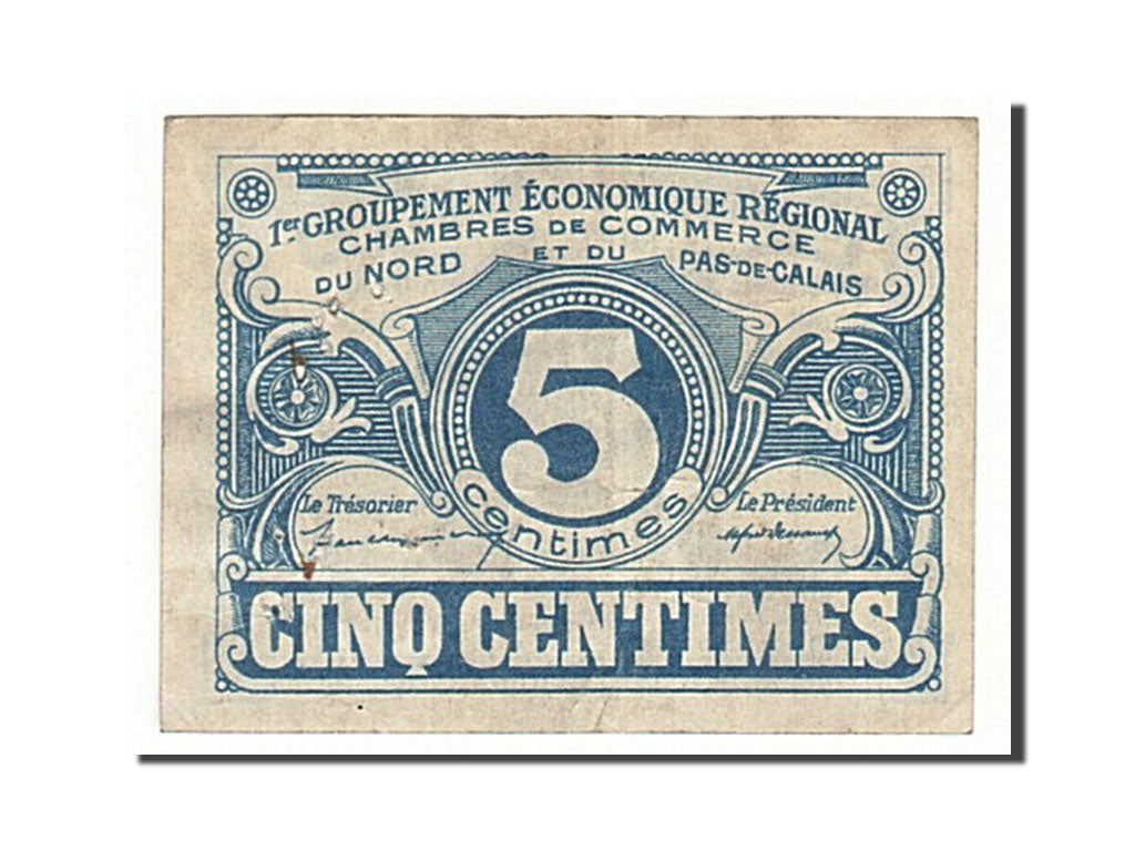 Banknote, Pirot:94-1, 5 Centimes, France, EF(40-45), Lille