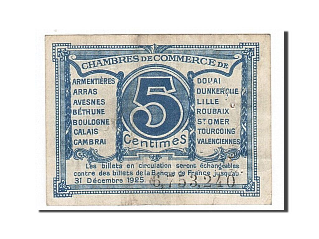 Banknote, Pirot:94-1, 5 Centimes, France, EF(40-45), Lille