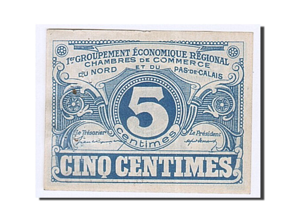 Banknote, Pirot:94-1, 5 Centimes, France, AU(50-53), Lille