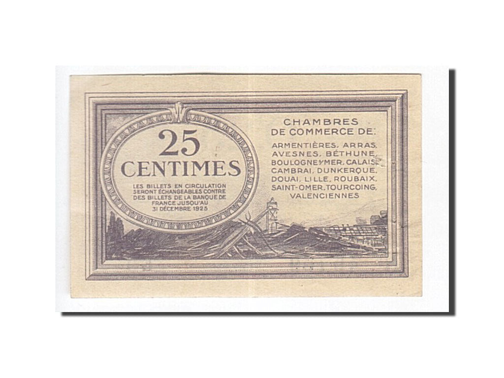 Banknote, Pirot:94-3, 25 Centimes, France, AU(55-58), Lille