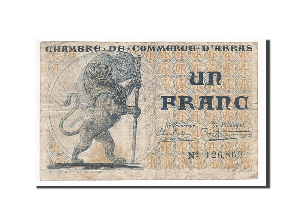 Banknote, Pirot:13-5, 1 Franc, France, VF(30-35), Arras