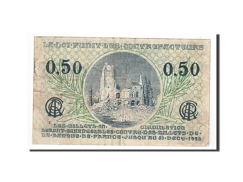 Banknote, Pirot:13-4, 50 Centimes, France, EF(40-45), Arras