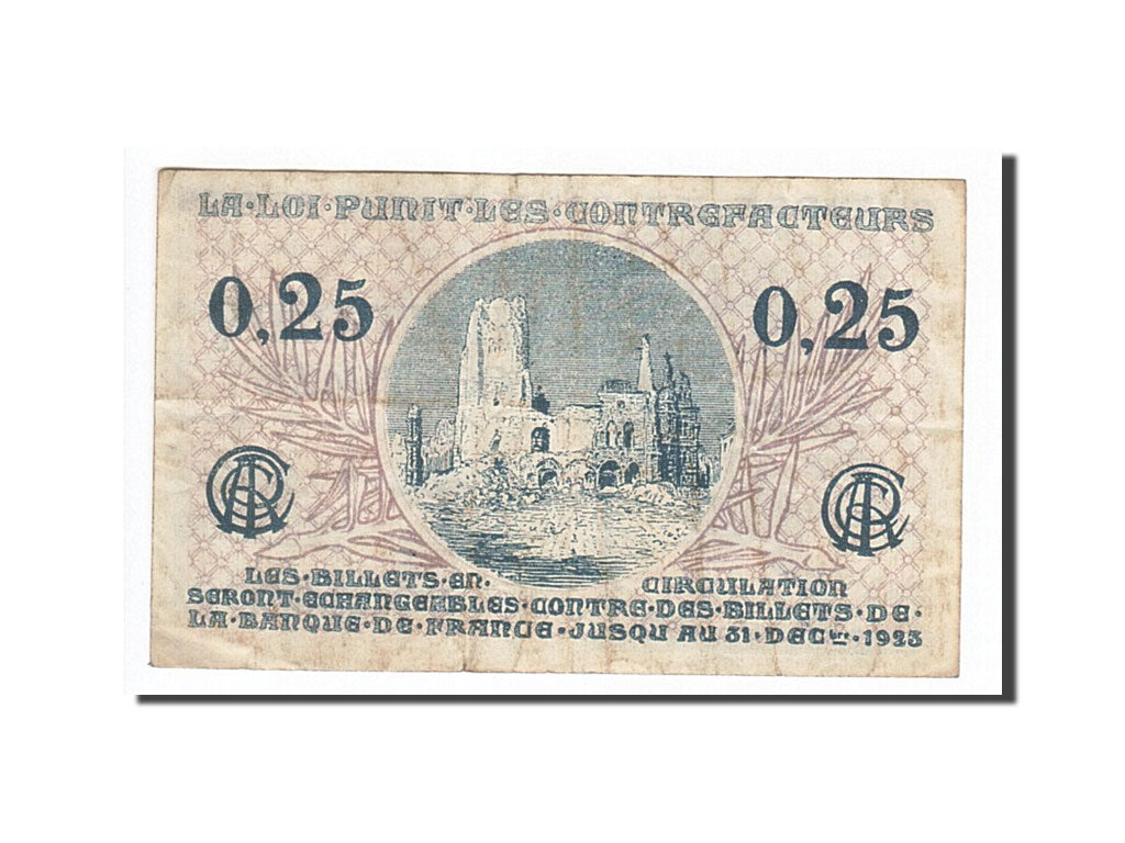 Banknote, Pirot:13-3, 25 Centimes, France, EF(40-45), Arras