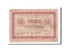 Banconote, Pirot:7-14, MB, Amiens, 50 Centimes, 1915, Francia