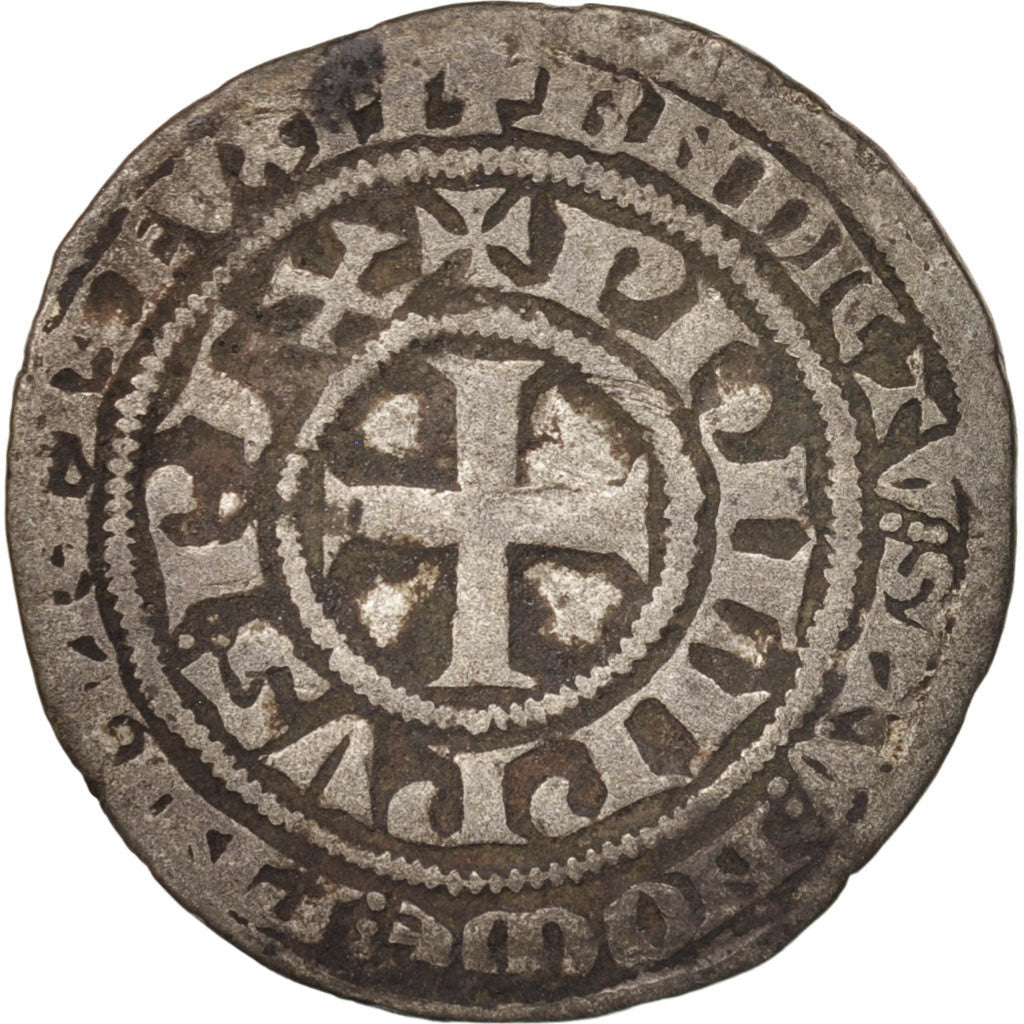 France, Philippe IV Le Bel, Gros Tournois à l'O rond, B+, Argent, Duplessy:213
