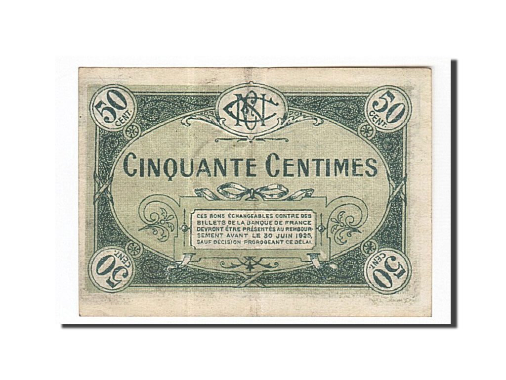 Banknote, Pirot:90-18, 50 Centimes, 1920, France, AU(50-53), Nevers