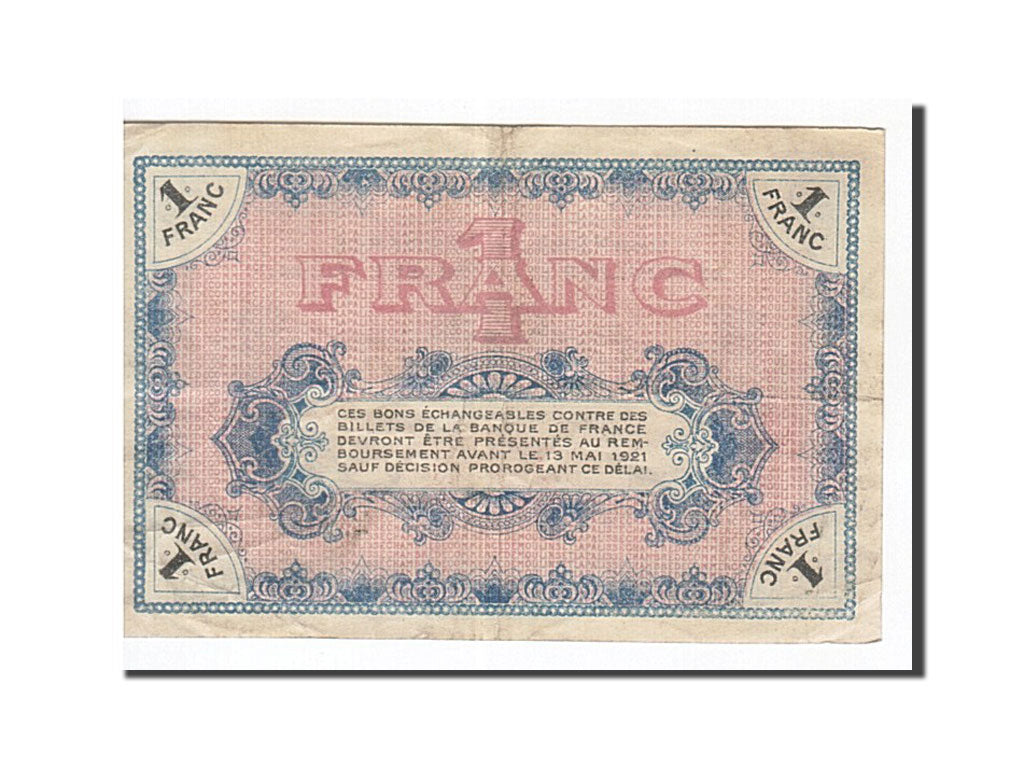 Banknote, Pirot:86-4, 1 Franc, 1916, France, AU(50-53), Moulins et Lapalisse