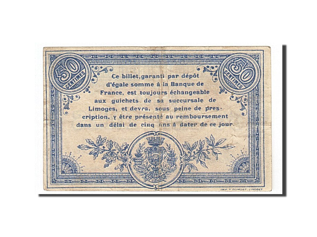 Billet, France, Limoges, 50 Centimes, 1914, TTB, Pirot:73-1