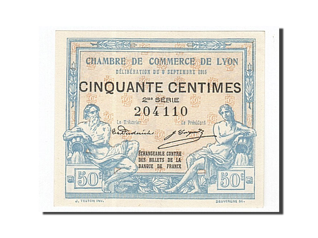 France, Lyon, 50 Centimes, 1915, UNC(65-70), Pirot:77-4