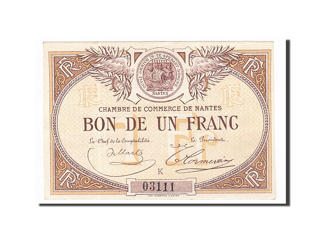 France, Nantes, 1 Franc, UNC(60-62), Pirot:88-5