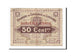 Banknote, Pirot:72-29, 50 Centimes, 1920, France, VF(20-25), Libourne