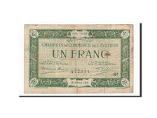 Banknot, Francja, Rodez, 1 Franc, 1915, VF(30-35), Pirot:108-9