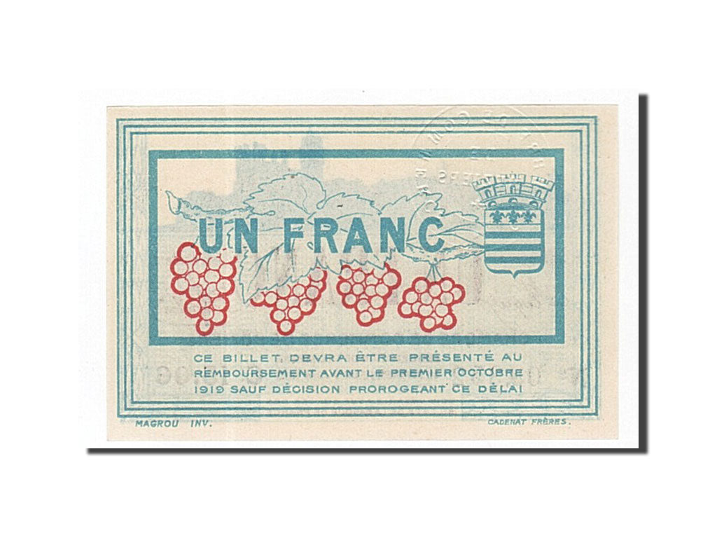 France, Béziers, 1 Franc, 1915, NEUF, Pirot:27-15