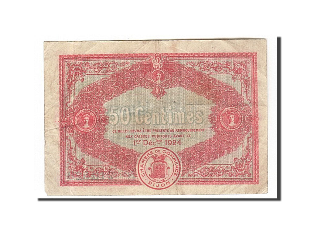 France, Dijon, 50 Centimes, 1919, EF(40-45), Pirot:53-17