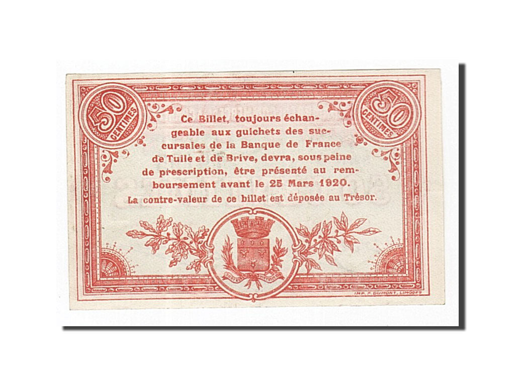 France, Corrèze, 50 Centimes, 1915, UNC(65-70), Pirot:51-15