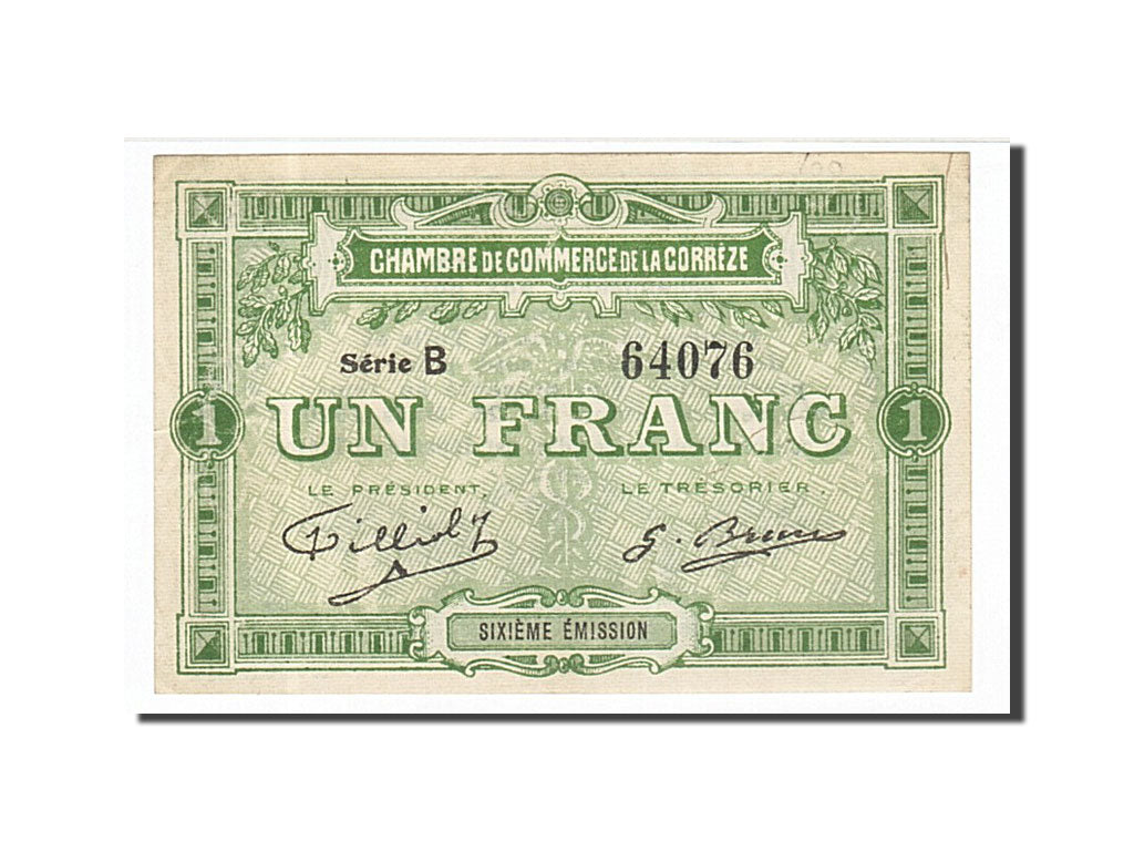 France, Corrèze, 1 Franc, 1915, UNC(60-62), Pirot:51-16