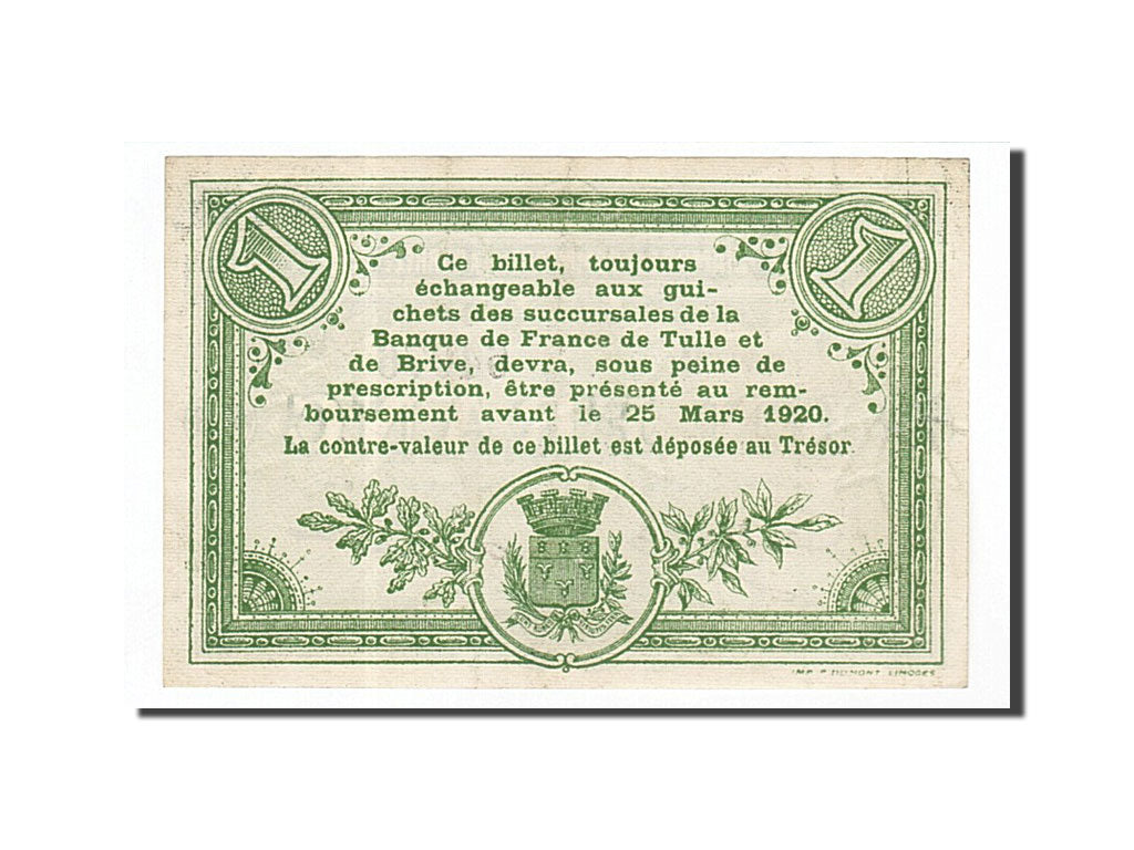 France, Corrèze, 1 Franc, 1915, UNC(60-62), Pirot:51-16