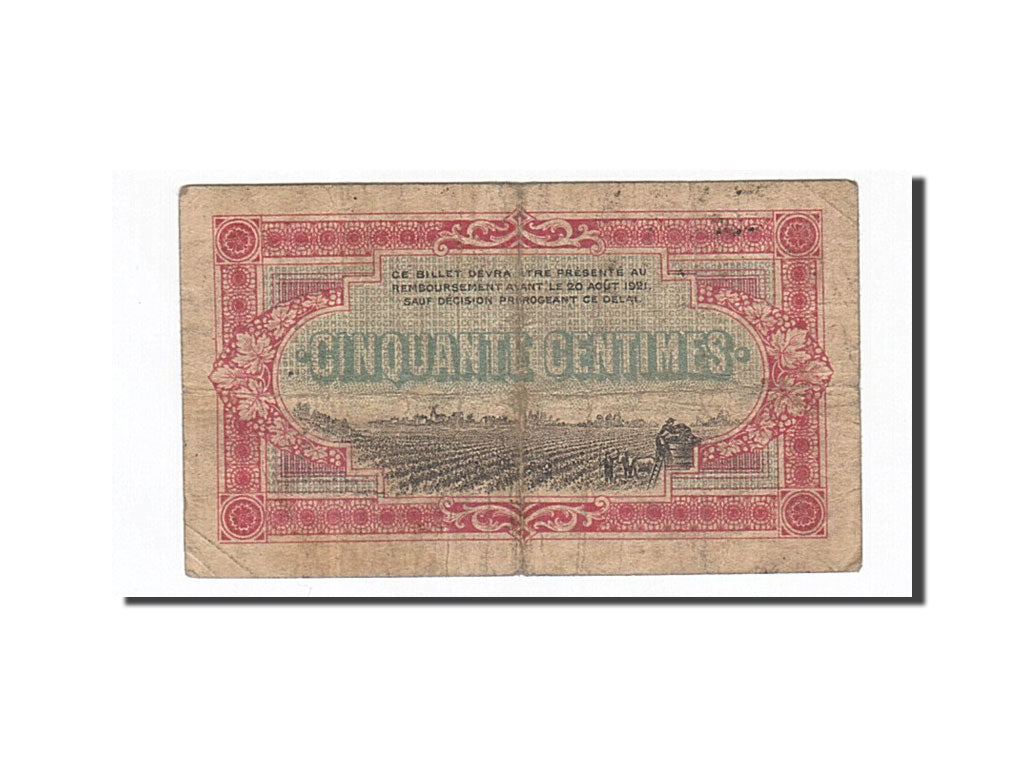 Banknote, Pirot:49-1, 50 Centimes, 1916, France, VF(20-25), Cognac