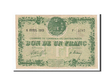 Banknote, Pirot:46-2, 1 Franc, 1915, France, AU(55-58), Chateauroux