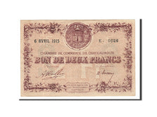 Banknote, Pirot:46-4, 2 Francs, 1915, France, AU(55-58), Chateauroux