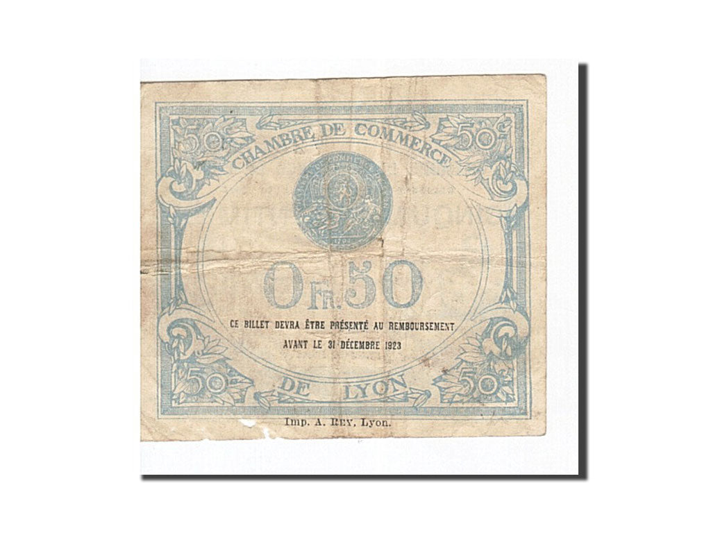 France, Lyon, 50 Centimes, 1920, VF(30-35), Pirot:77-22