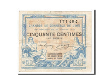 Banknot, Francja, Lyon, 50 Centimes, 1920, EF(40-45), Pirot:77-20