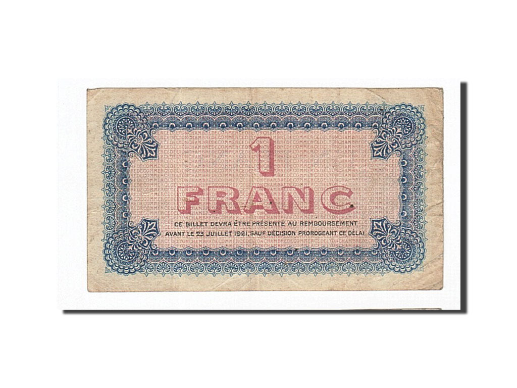 Banconote, Pirot:77-10, BB, Lyon, 1 Franc, 1916, Francia