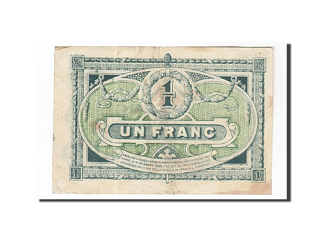 Billet, France, Bordeaux, 1 Franc, 1920, TTB, Pirot:30-26