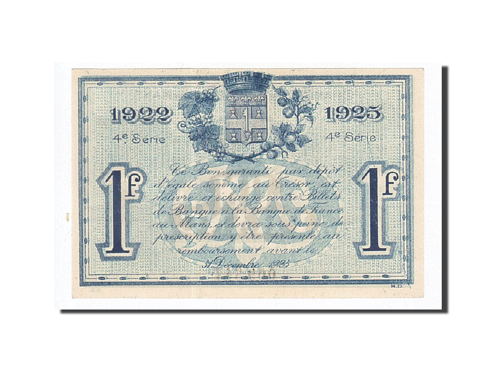 France, Le Mans, 1 Franc, 1922, NEUF, Pirot:69-25