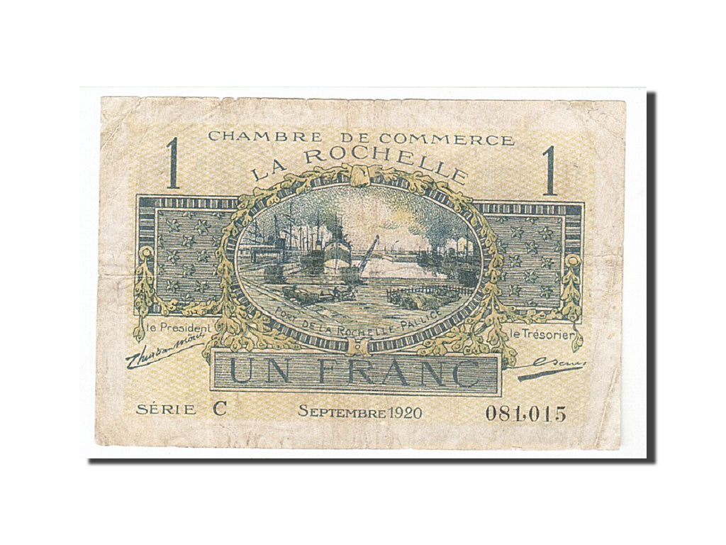 Banconote, Pirot:66-9, BB, La Rochelle, 1 Franc, 1920, Francia