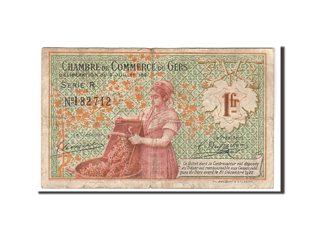 France, Auch, 1 Franc, 1921, TB, Pirot:15-33
