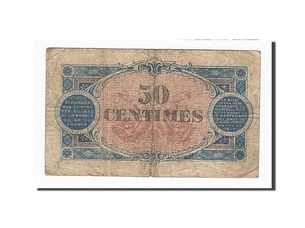 Banknote, Pirot:63-1, 50 Centimes, 1916, France, VF(20-25), Grenoble
