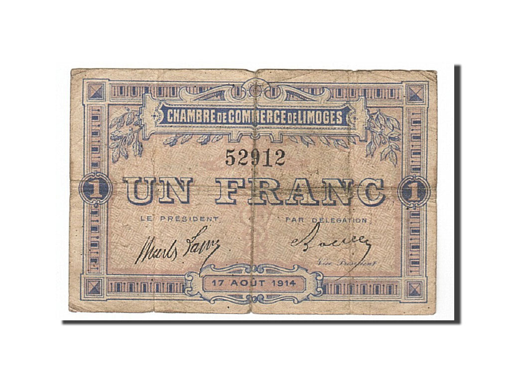 Billet, France, Limoges, 1 Franc, 1914, TB, Pirot:73-3