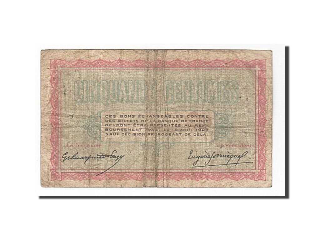 France, Belfort, 50 Centimes, 1915, VF(30-35), Pirot:23-1
