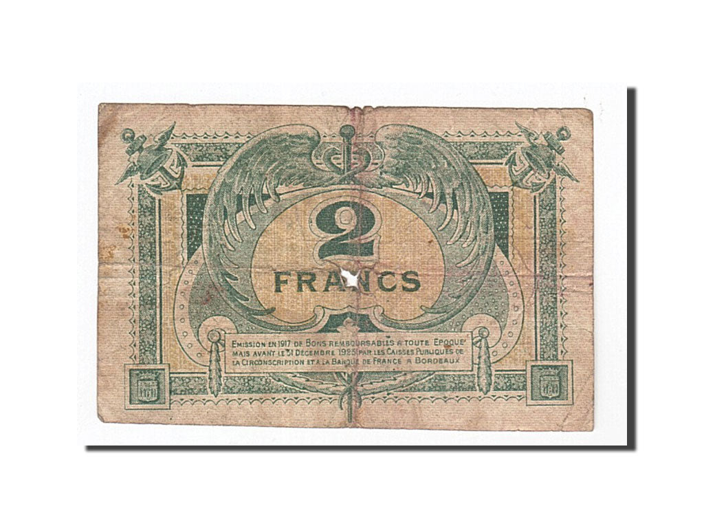 Geldschein, Frankreich, Bordeaux, 2 Francs, 1917, SGE+, Pirot:30-17