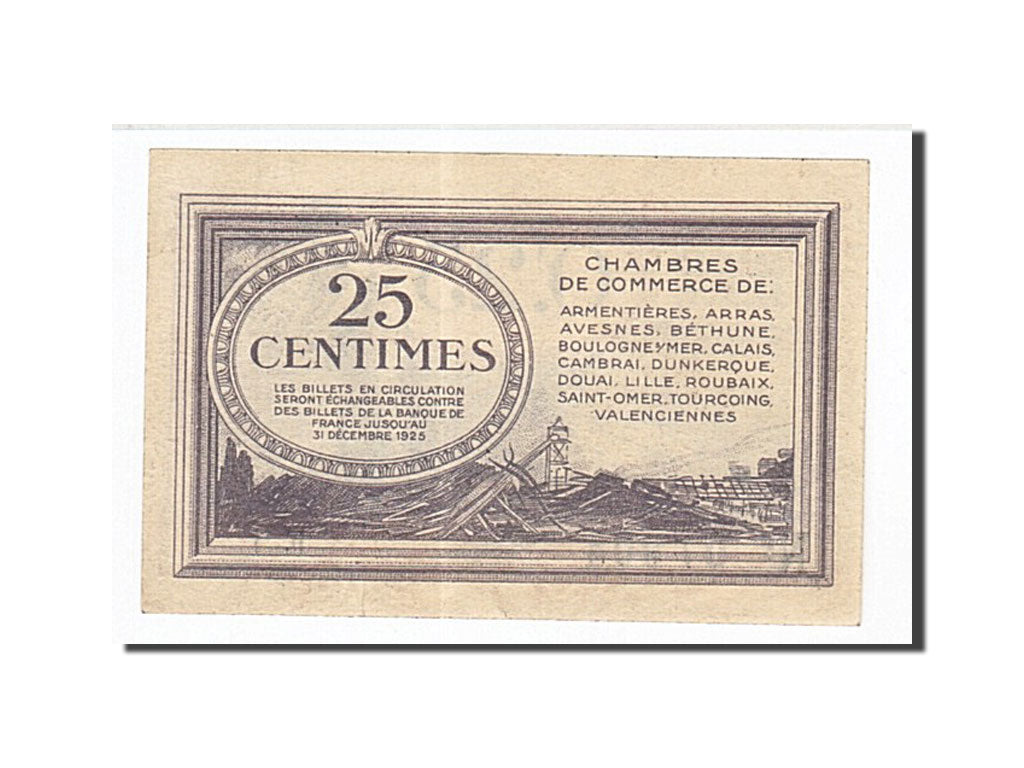 Banknote, Pirot:94-3, 25 Centimes, France, UNC(60-62), Lille