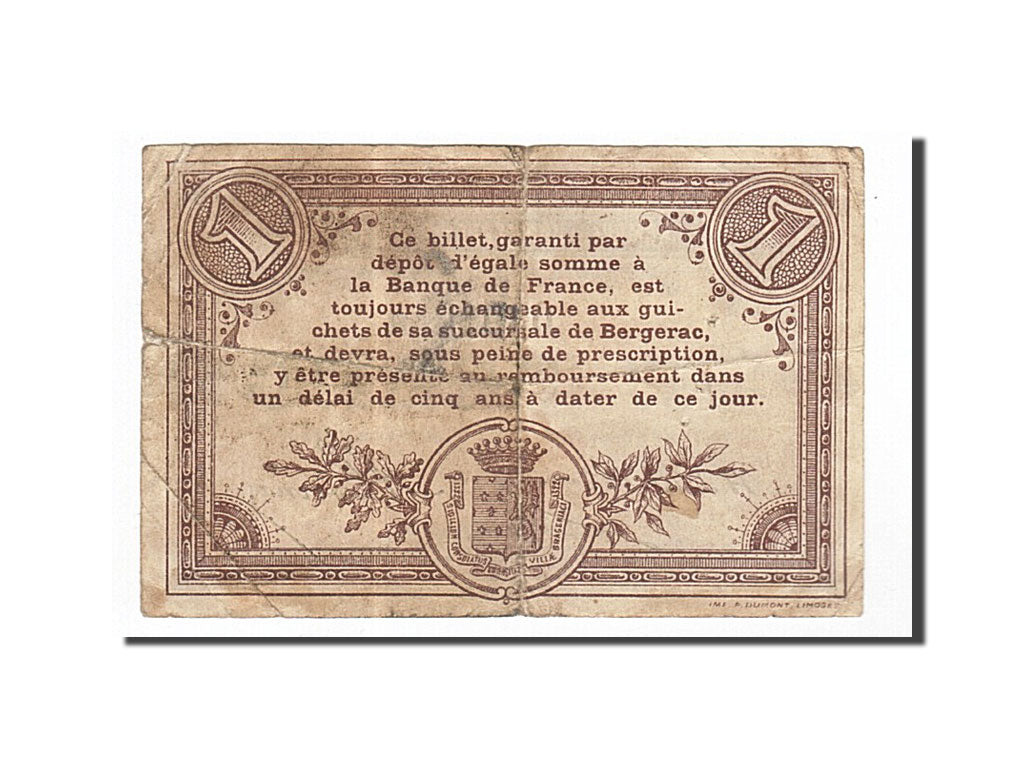 Banknote, Pirot:24-16, 1 Franc, 1914, France, VF(30-35), Bergerac