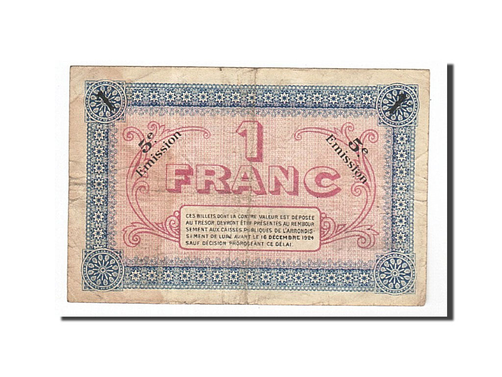 Banknote, Pirot:76-34, 1 Franc, 1919, France, EF(40-45), Lure