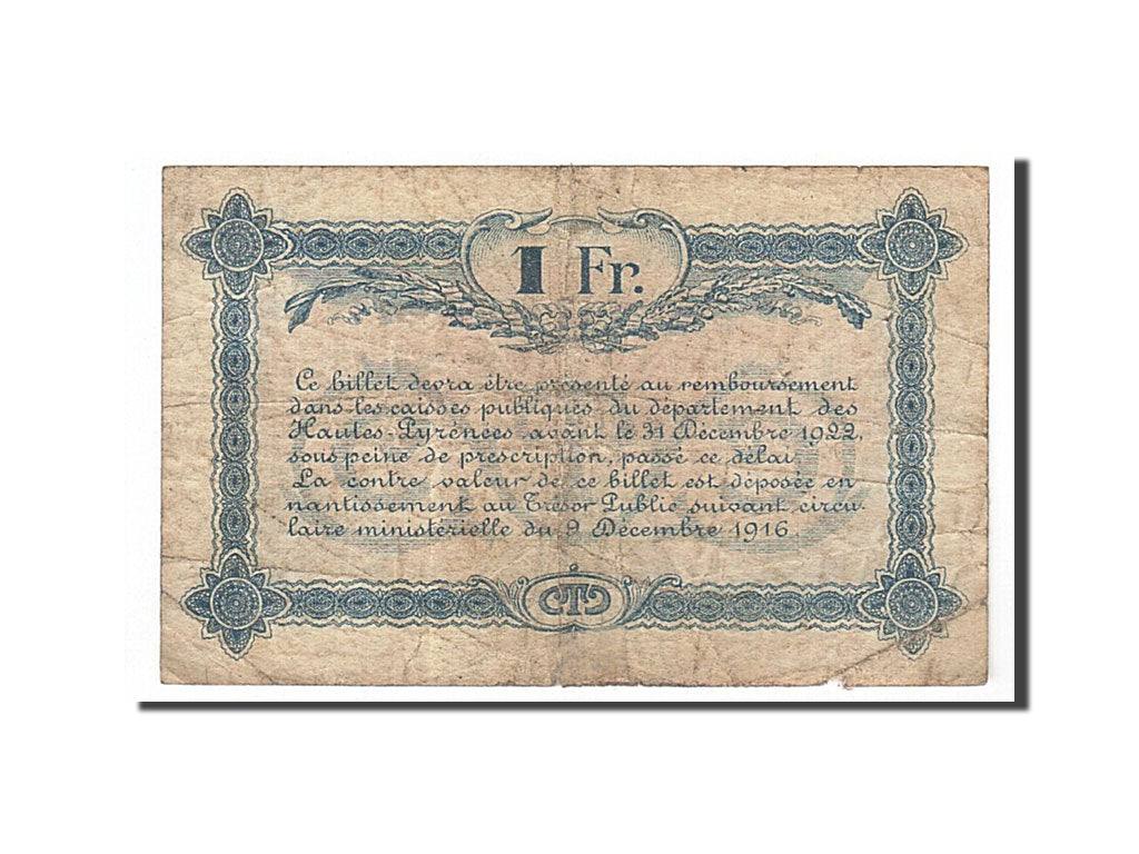Billet, France, Tarbes, 1 Franc, 1919, TB+, Pirot:120-22