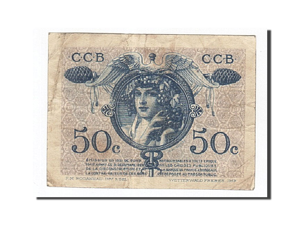 Banknote, Pirot:30-28, 50 Centimes, France, VF(20-25), Bordeaux