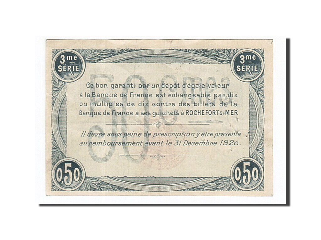 France, Rochefort-sur-Mer, 50 Centimes, 1915, SUP, Pirot:107-11