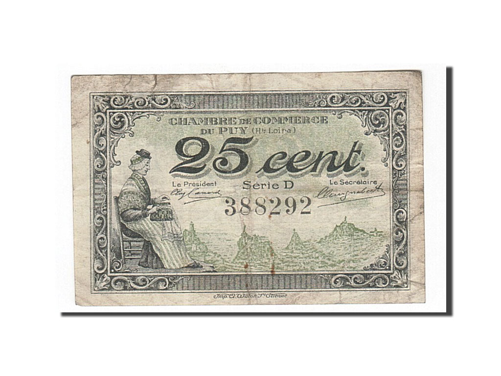 France, Le Puy, 25 Centimes, 1916, TB, Pirot:70-7