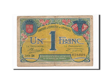 France, Grenoble, 1 Franc, 1917, VF(20-25), Pirot:63-20