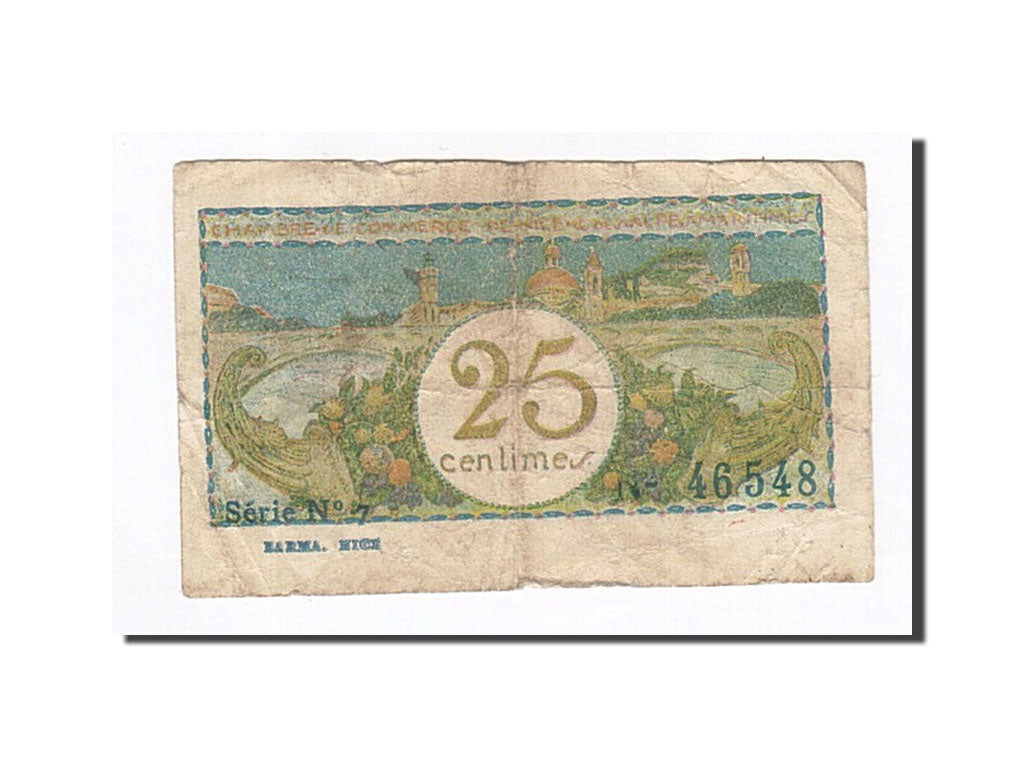 France, Nice, 25 Centimes, VF(30-35), Pirot:91-17