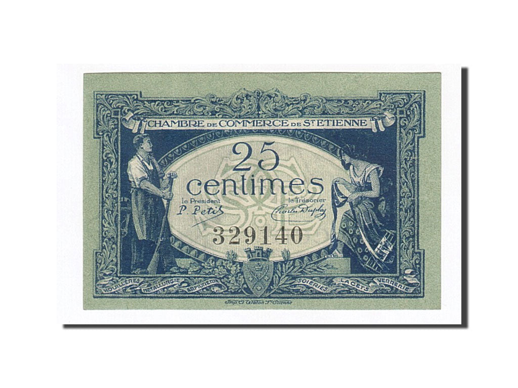 France, Saint-Etienne, 25 Centimes, 1921, UNC(63), Pirot:114-5