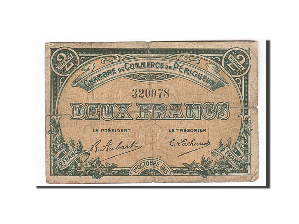 Banknote, Pirot:98-14, 2 Francs, 1915, France, F(12-15), Perigueux